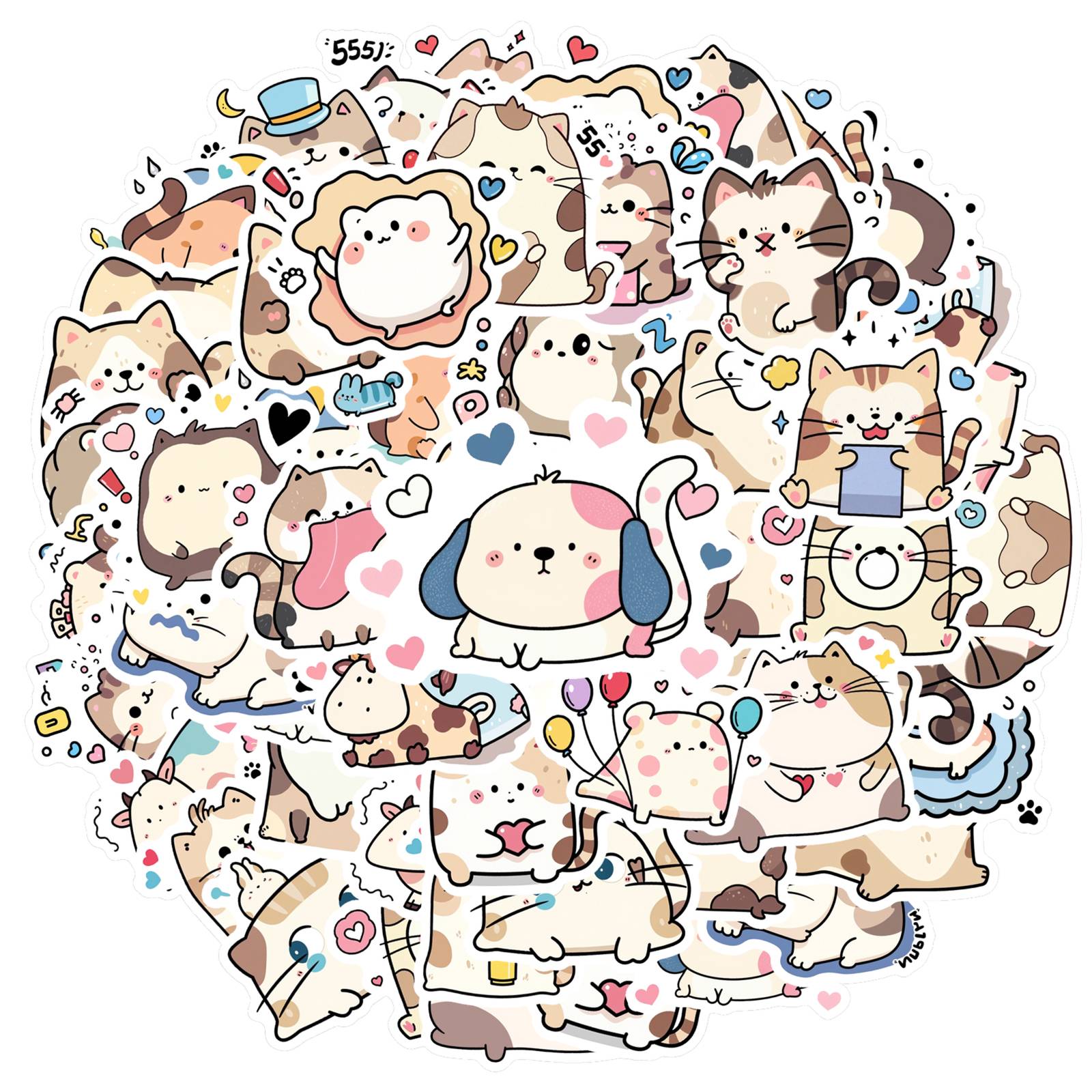 

35pcs Playful Cats Stickers Adorable Pets Cartoon Decals Stickers For Suitcase Fridge Phone Luggage Laptop Guitar Car DIY