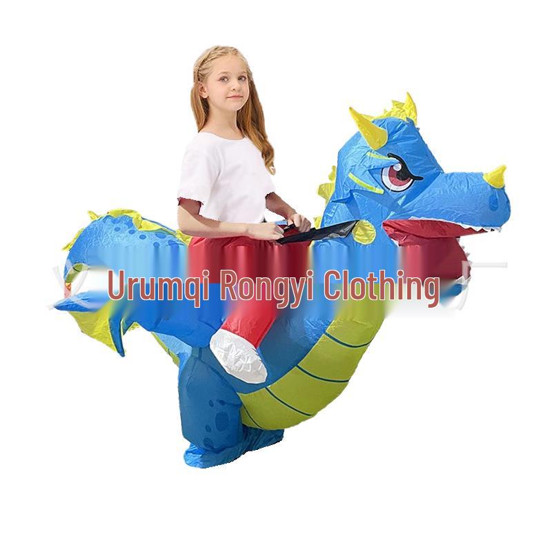 Patrick Star Clown Riding Dinosaur Inflatable Costume - Halloween Edition