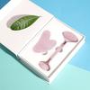 Rose Quartz Roller & Gua Sha Set with Customizable Logo - Natural Jade Face and Eye Massager