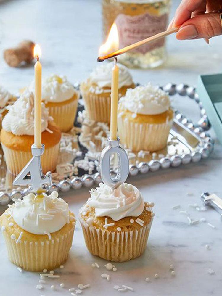 0-9 Numbers Birthday Candle Holders for Cake 10 Pieces Birthday Party Supplies Digital Cake Candle Holder