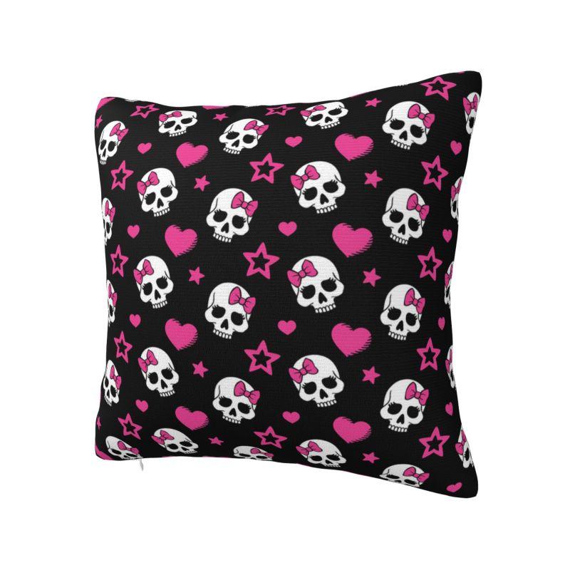 Custom Gothic Skeleton Death Skull Throw Pillow Case Decoracion 3D Printing Sofa Cushion Cover Polyester Soft Pillowslip