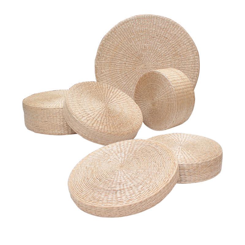 Round Woven Straw Zen Meditation Cushion Tatami Seat or Kneeling Tea Ceremony Cushion