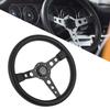 350mm 14in for MOMO Prototipo Style 6‑Bolt Black Leather Racing Steering Wheel Gray Stitching with Horn Button