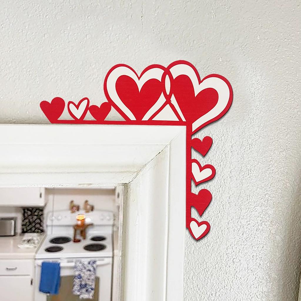 Valentine's Day Wooden Door Frame Decoration Pendant Festive Atmosphere Decoration Props Home Door Corner Decoration Wall Sticker