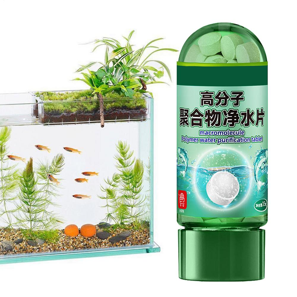 Water Purification Tablets 1 Bottle Fast Aquarium Water Filter Fish Supplies Potable Aqua Tablets Natural Fish Tank Accessories