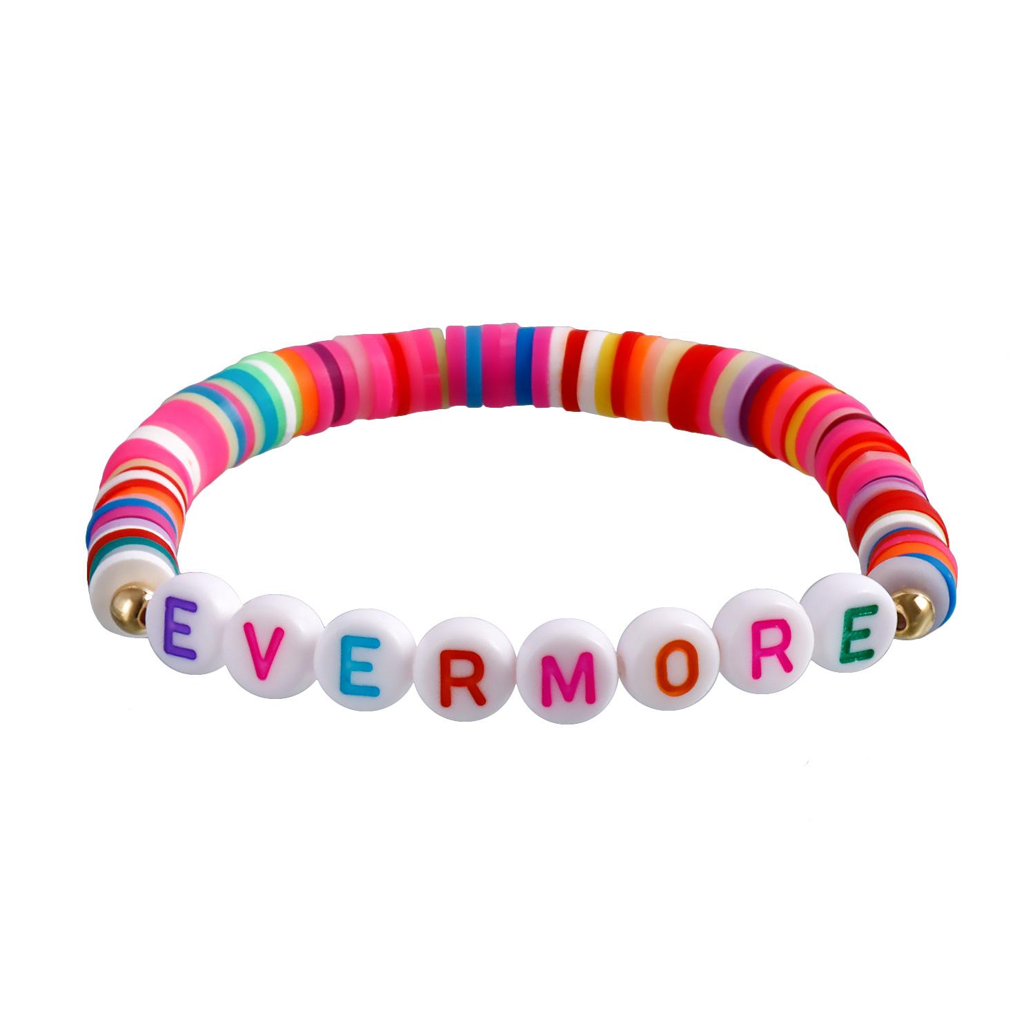 

European and American foreign trade new Taylor bracelet English name soft pottery bracelet bohemian bracelet swiftie bracelet