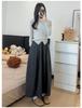 Women's Plus Size Quick-Dry Floral A-Line Midi Skirt - Trendy Summer Workwear 2026 Collection (Pumpkin)