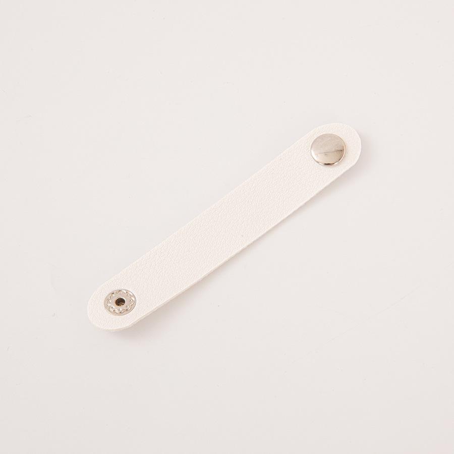 Cowhide Snap Button Cable Organizer and Scarf Buckle