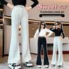 Girls' Flared Fleece-Lined Pants - Spring/Autumn 2025 Fashion for Middle & Big Kids