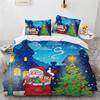 New 3D Print Christmas Santa Claus Comfortable Duvet Quilt Cover Pillowcase Bedding Set Children Bedroom Decoration Home Textile