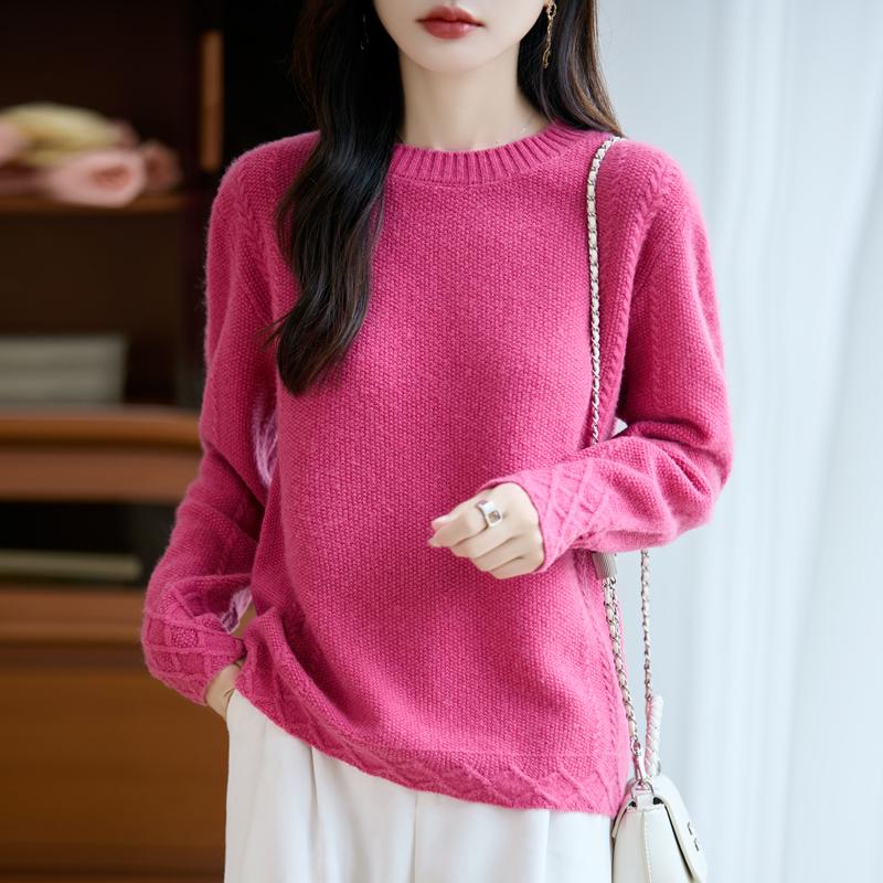 Dámský kašmírový svetr Kašmír Qinghe 30% kašmír 70% vlna podzimní a zimní pulovr hřejivý a módní