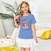 Girls' Round Neck Short Sleeves Christmas Witch  Group Print Casual Short Sleeves