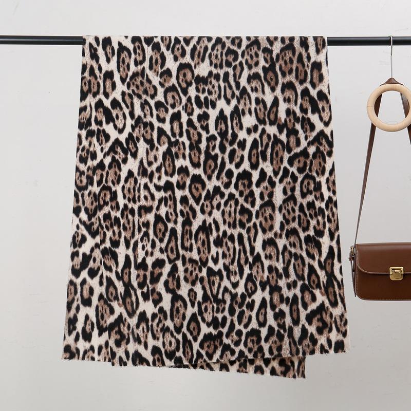 Big leopard print 70 new autumn and winter skin-friendly and warm imitation cashmere printed scarf versatile shawl