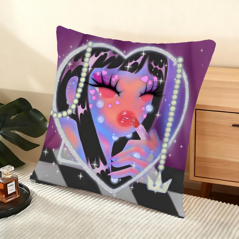 Andreadieznin Spanish Cushion Cover Silky Short Plush Home Sofa Cushion Cover - Invisible Zipper Home Decoration