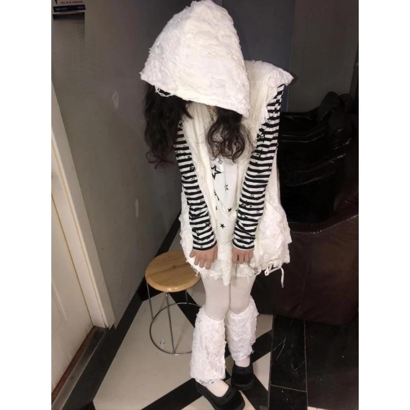 Streetwear Long Sleeve T Shirts Harajuku Women Punk Star Print Casual Striped  Shirt Japanese Y2k Aesthetic Grunge Ee