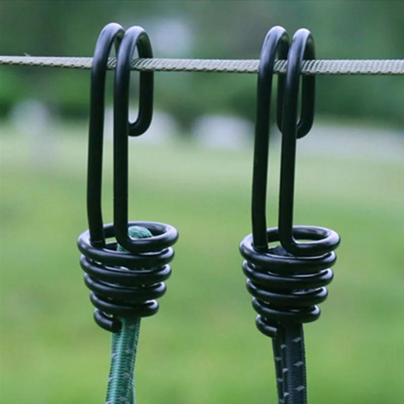 5 Haken Kordelzug Elastisches Seil Schnallen Starke Tragfähigkeit Weit verbreitet Outdoor Zeltseil Markisenzeltklammern Campingzubehör