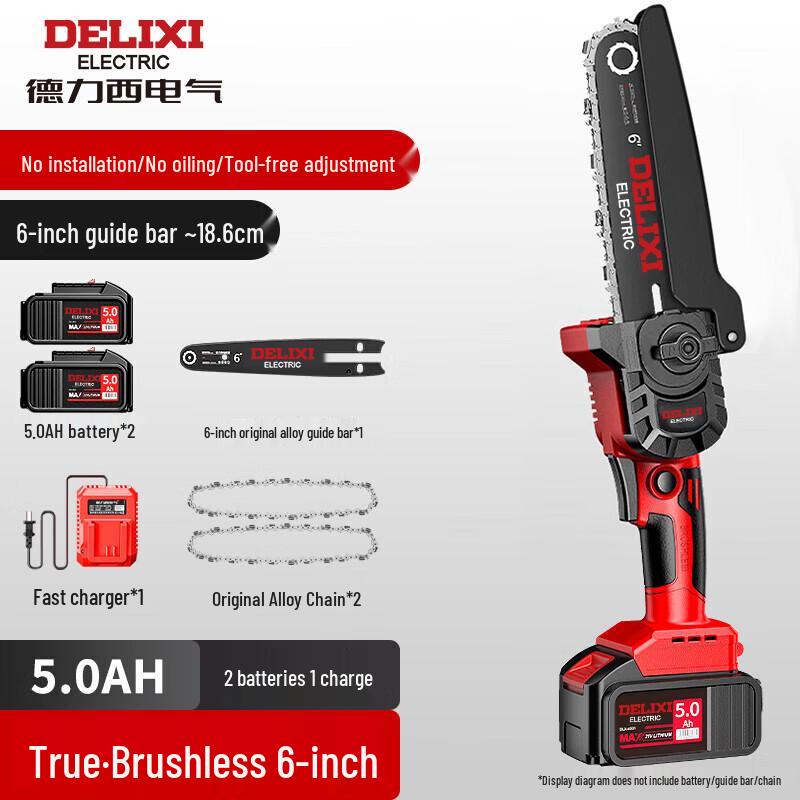 

DELIXI ELECTRIC Cordless Brushless Electric Chainsaw CN plug (adapter included)