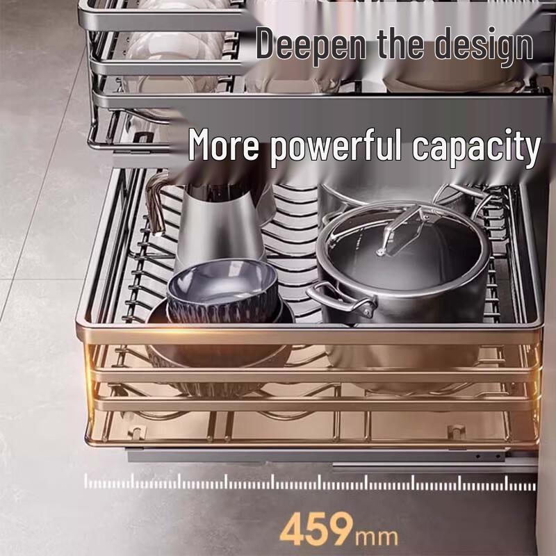 Beifu Carbon Steel Double-Layer Pull-Out Dish Rack
