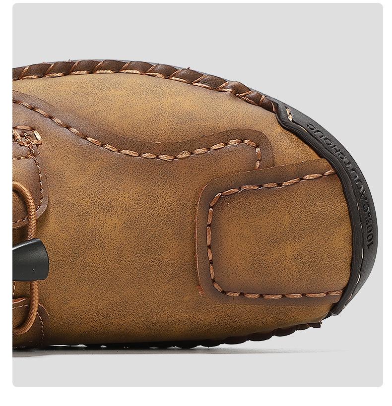 2025 Autumn Handmade Men's Large Size Casual Leather Slip-on Moccasins