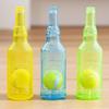 Water Bottle Dog Toy Squeaky TPR Bottle Dog Chew Toy with Tennis Ball Inside Interactive Fetch Toy for Small Medium Large Dogs