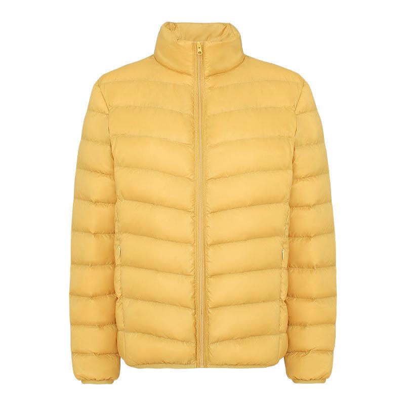 2024 Women's Slim Fit Lightweight Down Jacket - Autumn/Winter, Short, 90% White Duck Down, Stand Collar, Korean Style, Plus Size Available.