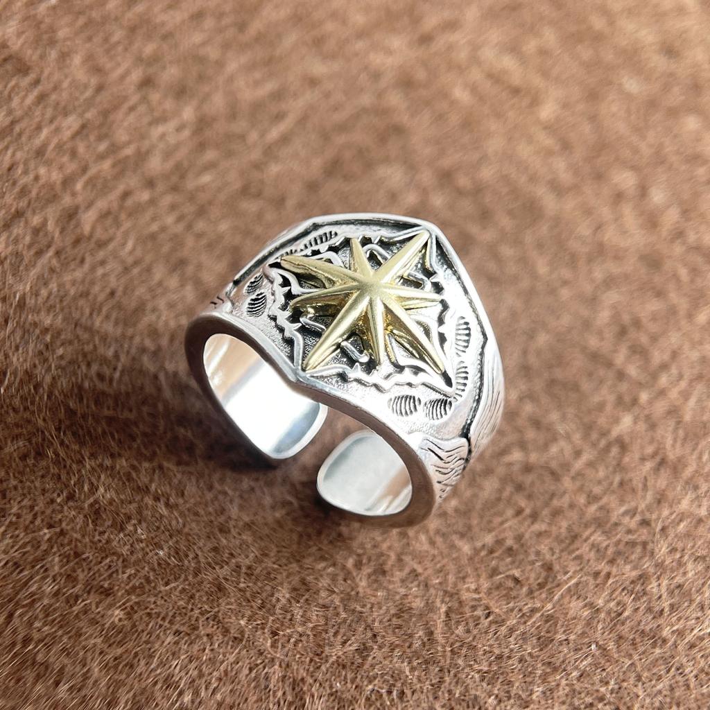 Xiaomi 925 Sterling Silver Rings For Women Geometric Fine Jewelry Finger Adjustable Retro Leaf Stone Ring For Party Birthday Gift