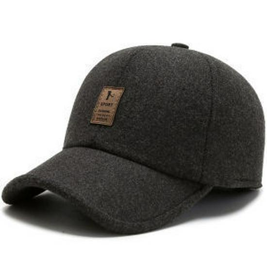 Men's Winter Ear Protection Duckbill Cap - Thick Velvet Warm Baseball Hat for Seniors