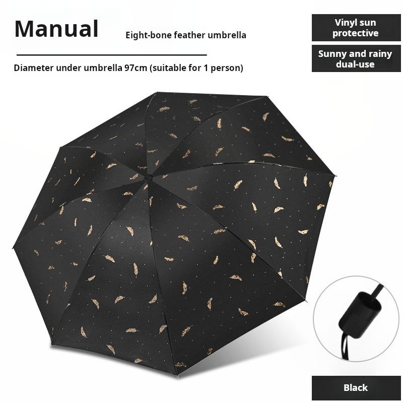 8-Rib UV Protection Manual Umbrella, Portable Sun & Rain Shield with UV Guard Technology, Compact Foldable Design  for Travel,