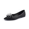 Fashion pointed single shoes 2025 spring women's light luxury style bow commuter style work shoes versatile soft sole flats