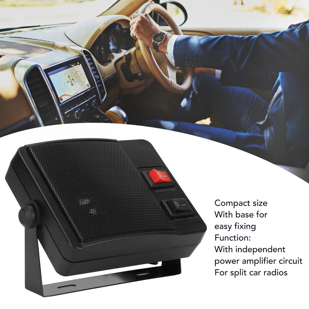 Speaker, Car Radio Speaker, Stable Clear Sound External Communication Speaker with Base, Radio Speaker for Yaesu, Kenwood, ICOM