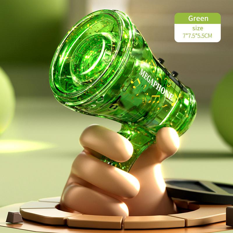 1 Piece Handheld Liuli Musical Megaphone Toys Portable With Recording Microphon Megaphone Keychain Mini Megaphone Recording Toy зелёный