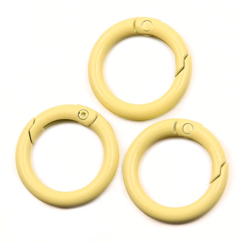 23mm DIY Metal Monochrome Spring Ring Keychain - 15 Colors