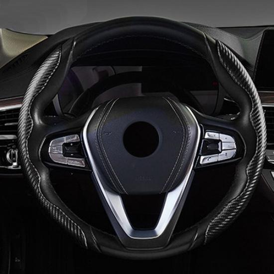 2PCS Carbon Fiber Car Steering Wheel Booster Cover Non-Slip Car Trims Accessory