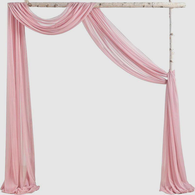 Ivory Chiffon Table Runner Sheer Fabric Curtain Drapes Romantic Wedding Arch for Thanksgiving Christmas Bridal Shower Decoration