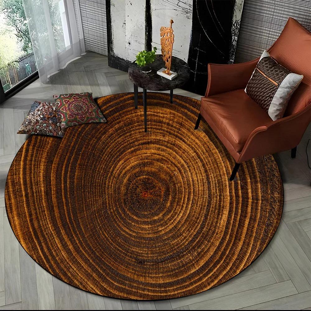 3D Color Wood Grain Lines Round Area Rug,Carpet Rug for Living Room Bedroom Sofa Child Playroom Decor,pet Non-slip Gift