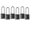 A84E-6 Pack Outdoor Combination Padlock Long Shackle Lock 6.5Cm Shackle Waterproof 4 Digit Resettable Combination Lock