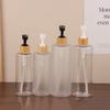 300/500Ml Cylindrical Bamboo Pump Dispenser Bathroom Pet Dish Soap Bottle Lotion Refillable Shower Gel Liquid Frosted Container