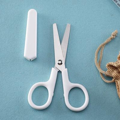Mini White Color Scissor INS Style Portable Stainless Steel Blade Cutter for Paper Handwork Stationery Office School Gift