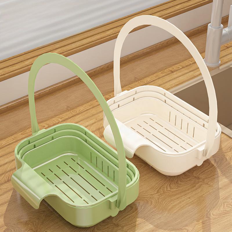 Foldable Hanging Sink Strainer Basket Colander Kitchen Food Fruit Residue Filter for Kitchen Organization Use
