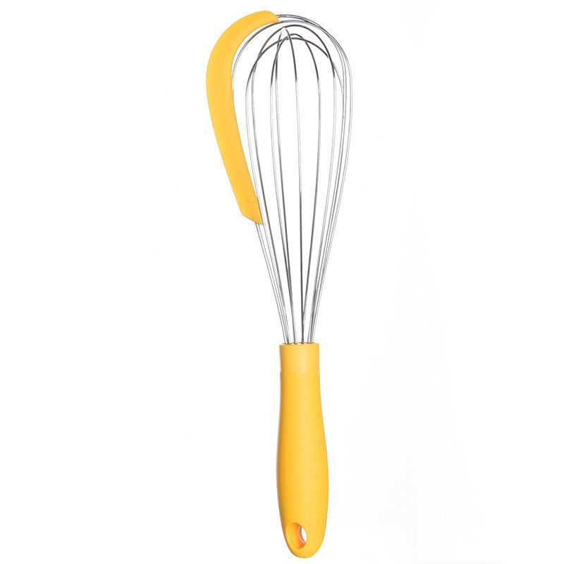 304 stainless steel new egg beater, household with silicone handle cream scraper mixer, baking tool