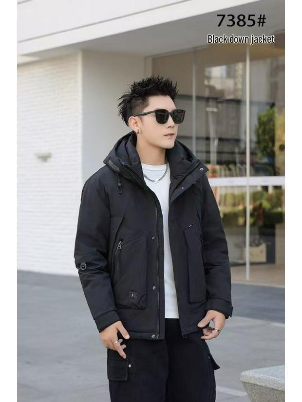 

Men s Winter Graphene-Enhanced Down Hooded Windbreaker Jacket XXXXXL 185-200 jin чёрный