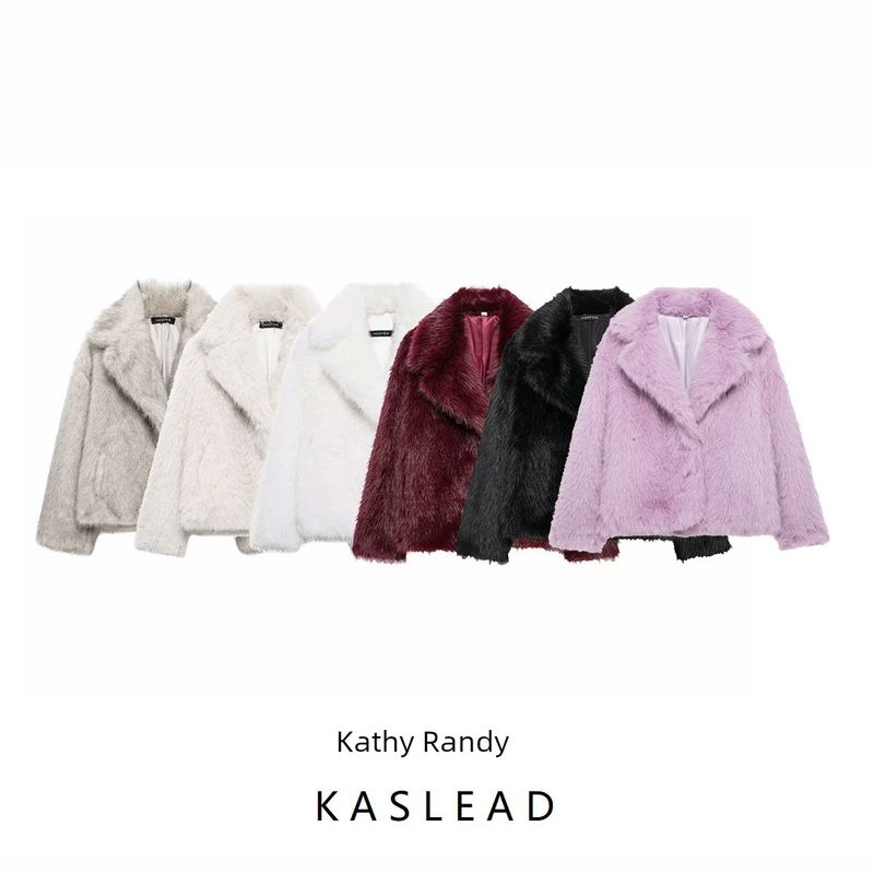 Kaslead New Arrival Women's Clothing Fashion Style Stylish Simple and Versatile Artificial Fur Effect Outwear 4360246