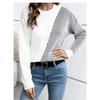 Women S Loose Fit Striped Color Block Long Sleeve Round Neck Knit Sweater
