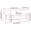 Vidaxl 3-Seater Sofa With Cushions, Light Gray, 180 Cm, Velvet