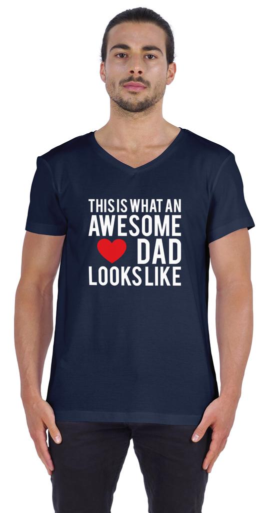Inkmeso   This Is What An Awesome Dad Looks Like   Quotes Tshirt For Men Cotton Jersey Novelty Humor Tee