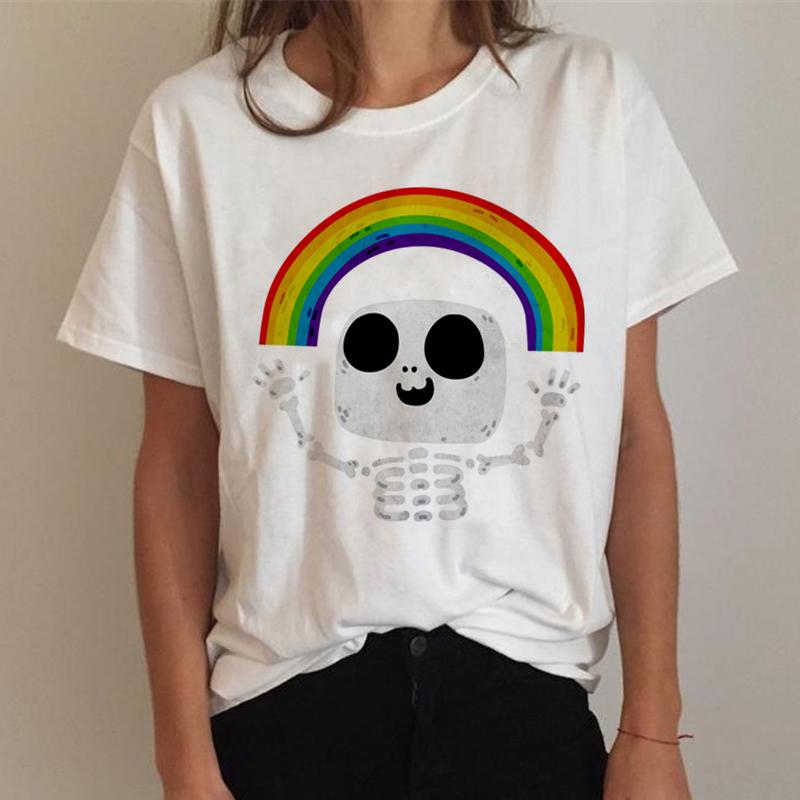 Camiseta feminina topos lgbt t camisa do orgulho gay lésbica arco-íris camiseta harajuku camiseta ullzang engraçado tshirt 90s topos roupas
