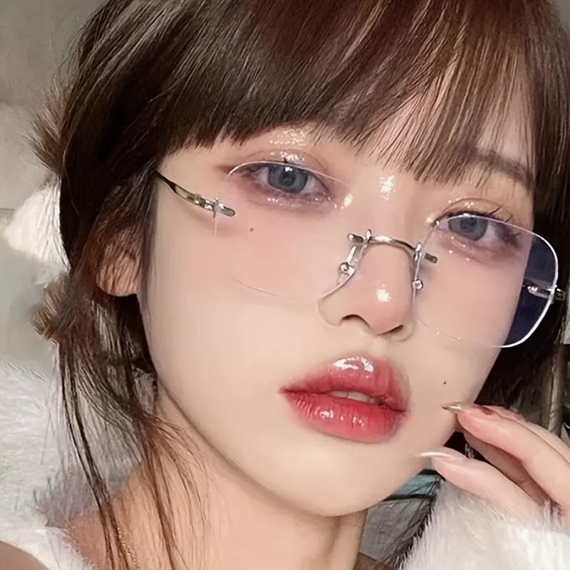 1 Pair of Full-Rim Oval Glasses Minimalist Decor Style Metal Hinges - Ideal for Everyday Wear and Street Pography