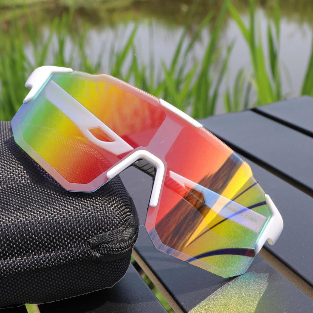 Nuovi Occhiali da Sole da Ciclismo Montatura Grande UV400 Lenti Protezione UV Sport all'Aperto Antivento Anti-Ultravioletti Escursionismo Arrampicata Occhiali