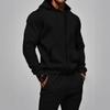 Men's Comfortable Fleece Hooded Sweatshirt Zipper Sports Suit Long Sleeved Sweatshirt Autumn and Winter Season