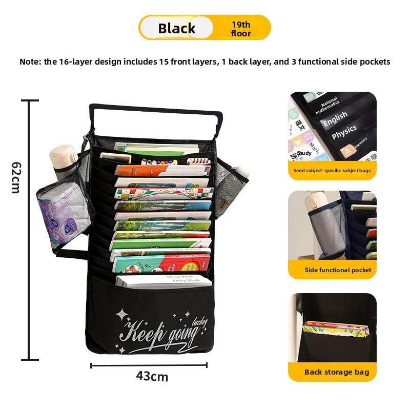 Oxford Cloth Multilayer Wall Mount Organizer With Hanging Design For Classroom And Home Storage